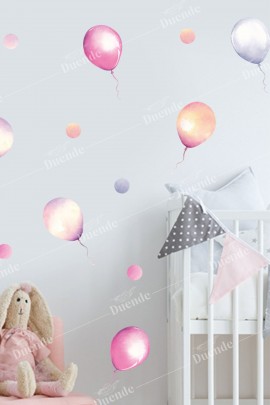 Pembe Rüya Balonlar Çocuk Odası Duvar Stickerı